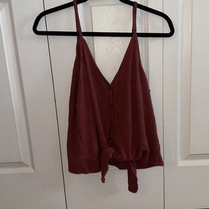 Coral Buttoned Tie up Tanktop